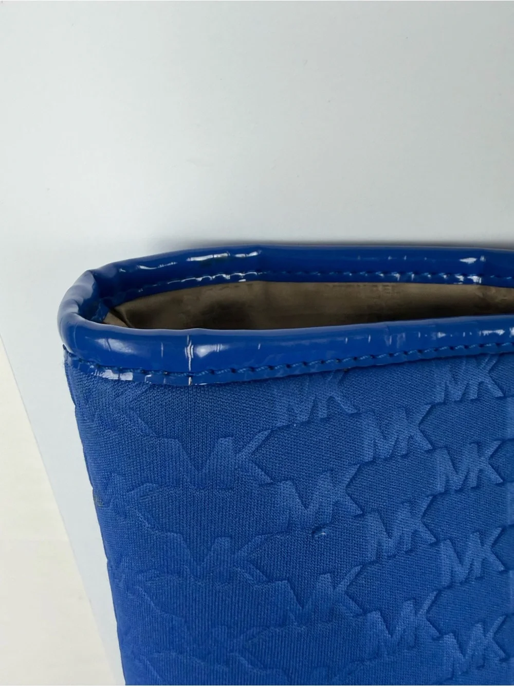 Michael Kors embossed MK monogram tote bag with matching double shoulder straps